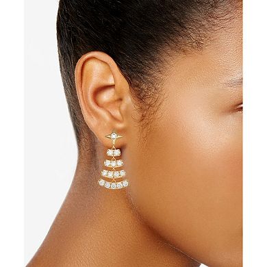 Napier Cubic Zirconia Christmas Tree Dangle Earrings