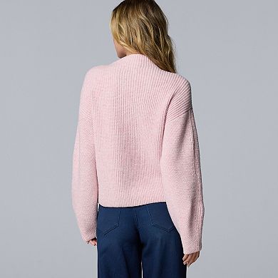 Petite Simply Vera Vera Wang Seamed Detail Sweater