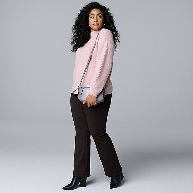 Plus Size Simply Vera Vera Wang Seamed Detail Sweater