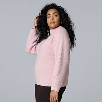 Plus Size Simply Vera Vera Wang Seamed Detail Sweater