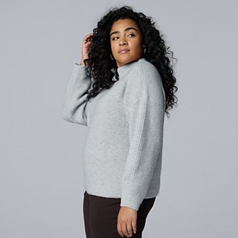 Plus Size Simply Vera Vera Wang Seamed Detail Sweater