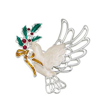 Napier Silver Tone Holiday Dove Pin