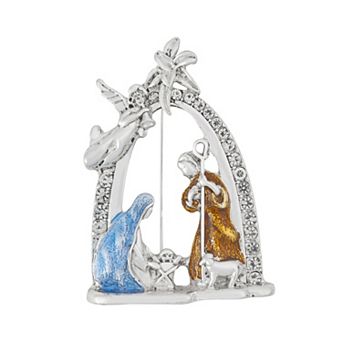Napier Silver Tone Nativity Pin