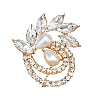 Napier Gold Tone Simulated Pearl Pin