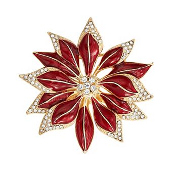 Napier Gold Tone Poinsettia Flower Pin