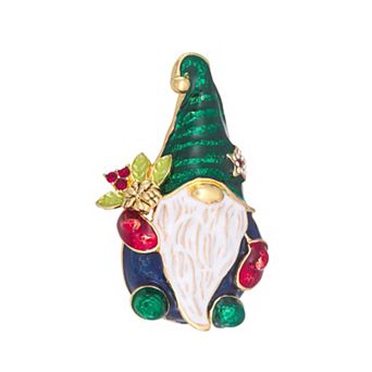 Napier Gold Tone Holiday Gnome Pin
