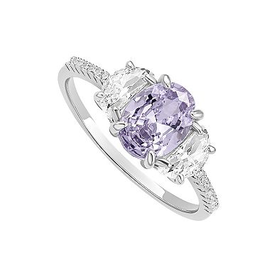 PRIMROSE Sterling Silver Oval Cubic Zirconia Ring