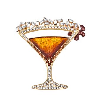 Napier Gold Tone Martini Pin