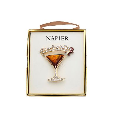Napier Gold Tone Martini Pin