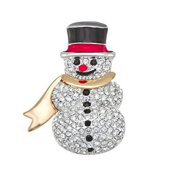 Napier Gold Tone Snowman Pin
