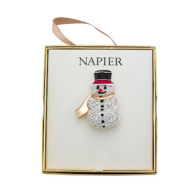 Napier Gold Tone Snowman Pin