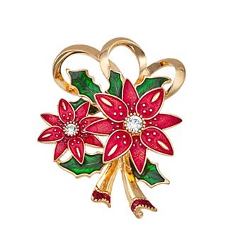 Napier Gold Tone Flower Bouquet Pin