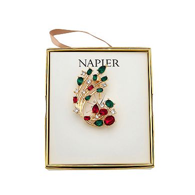 Napier Gold Tone Stone Pin