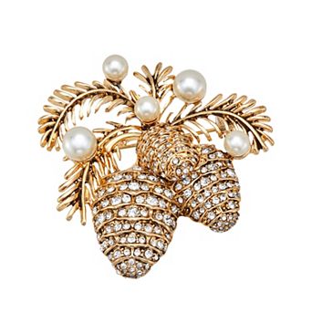 Napier Gold Tone Pinecones Pin
