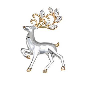 Napier Two Tone Reindeer Pin