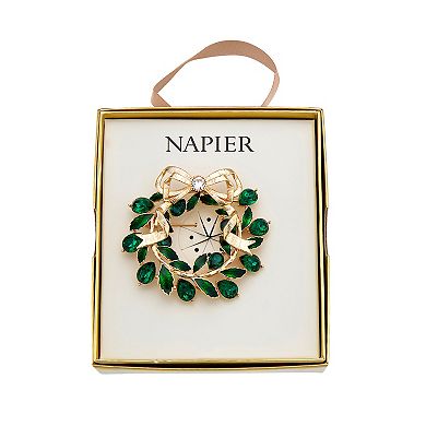 Napier Gold Tone Wreath Pin