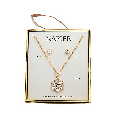 Napier Gold Tone Snowflake Necklace & Earring Set
