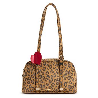 madden girl Leopard Print Bowler Bag With Heart Charm
