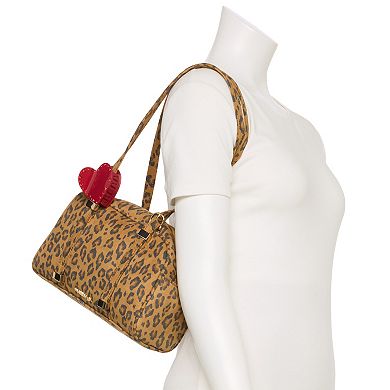 madden girl Leopard Print Bowler Bag With Heart Charm