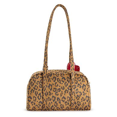madden girl Leopard Print Bowler Bag With Heart Charm
