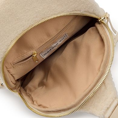 Madden Girl Fuzzy Sling Bag With Multiple Zipper Compartments
