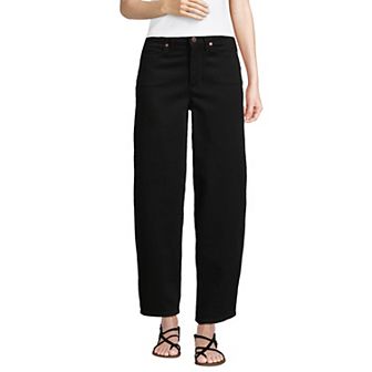Women's Lands' End High Rise Barrel Leg Ankle Jeans