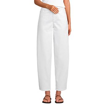 Women's Lands' End High Rise Barrel Leg Ankle Jeans