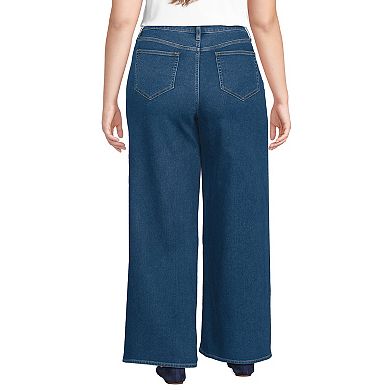 Plus Size Lands' End High Rise Extra Wide Leg Jeans