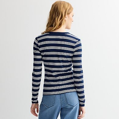 Women's Sonoma Goods For Life® Rib Long Sleeve Button-Down Shirt