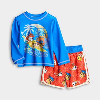 Baby & Toddler Boy Paw Patrol 2 pc Rashguard & Swim Trunks Set