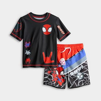 Baby & Toddler Boy Spidey & Friends 2 pc Rashguard & Swim Trunks Set
