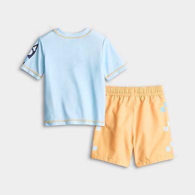 Baby & Toddler Boy Bluey 2-Piece Rashguard & Swim Trunks Set