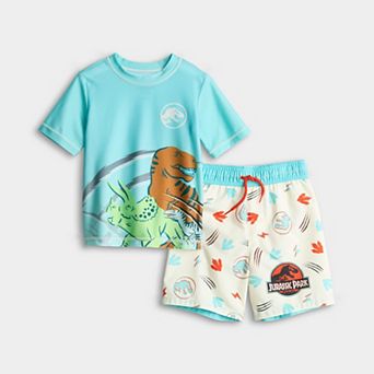 Toddler Jurassic Park 2 pc Rashguard & Swim Trunks Set