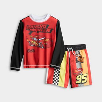 Baby & Toddler Boy Disney / Pixar's Cars 2 pc Rashguard & Swim Trunks Set