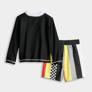 Baby & Toddler Boy Disney / Pixar's Cars 2-Piece Rashguard & Swim Trunks Set