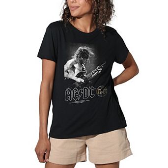 Juniors' ACDC Guitar Design Graphic Tee