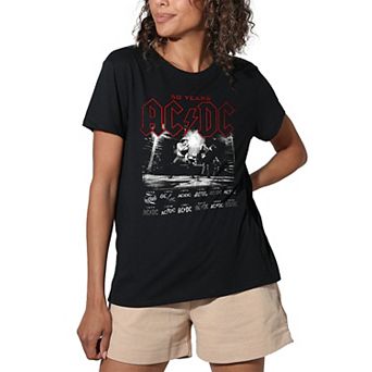 Juniors' ACDC Logo Stack Loose Graphic Tee