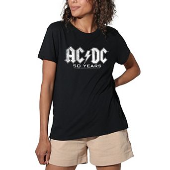 Juniors' ACDC 50 Years Graphic Tee