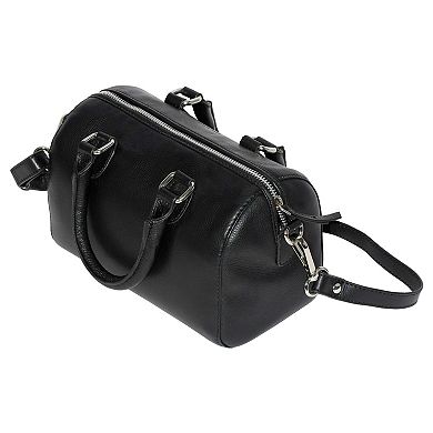 Ladies Leather Barrel Bag with Adjustable Strap