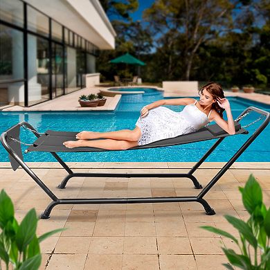 Sorbus Cozy Hammock Bed- Patio Hammock with Stand w/Pillow and Storage Pockets