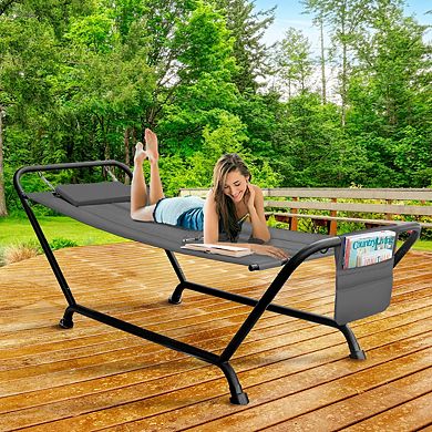 Sorbus Cozy Hammock Bed- Patio Hammock with Stand w/Pillow and Storage Pockets