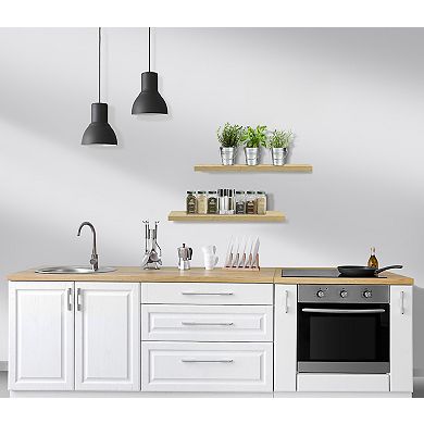 Set of 3 (24"x9") Sorbus Rectangle Floating Shelves with Invisible Brackets