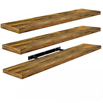 Sorbus 3 Pack 47 x 9.25 Inch Wall Mounted Floating Shelves - Stylish and Functional Storage