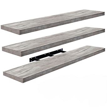 Sorbus 3 Pack 47 x 9.25 Inch Wall Mounted Floating Shelves - Stylish and Functional Storage