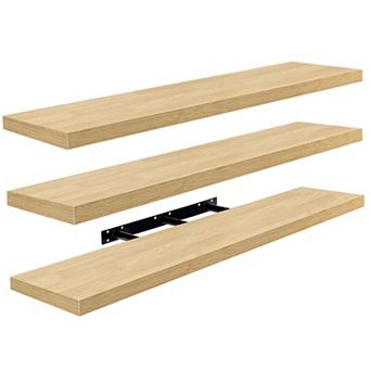 Sorbus 3 Pack 47 x 9.25 Inch Wall Mounted Floating Shelves - Stylish and Functional Storage