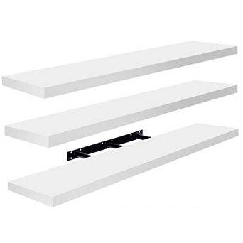 Sorbus 3 Pack 47 x 9.25 Inch Wall Mounted Floating Shelves - Stylish and Functional Storage