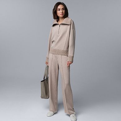 Women's Simply Vera Vera Wang Mixed Media Scuba Sweater