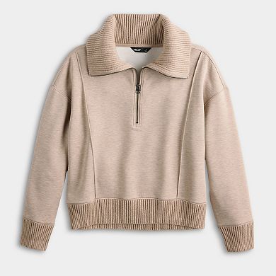 Women's Simply Vera Vera Wang Mixed Media Scuba Sweater