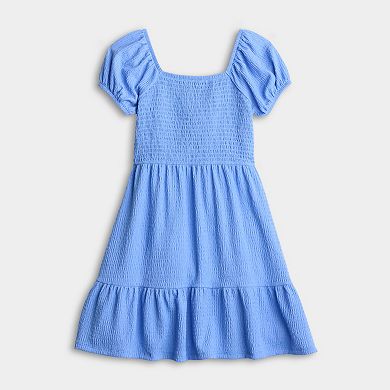 Juniors' Plus Size SO® Crinkle Smocked Bodice Dress