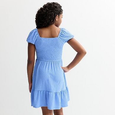 Juniors' Plus Size SO® Crinkle Smocked Bodice Dress